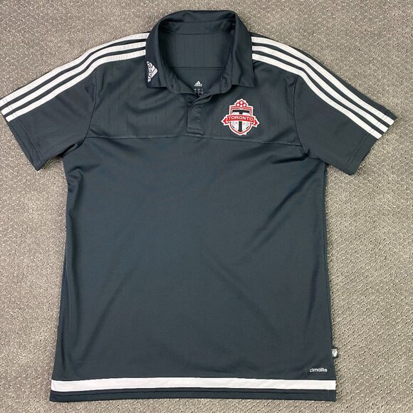 Adidas 2014 Toronto FC Polo Shirt Jersey Men's Large Gray - Picture 1 of 9